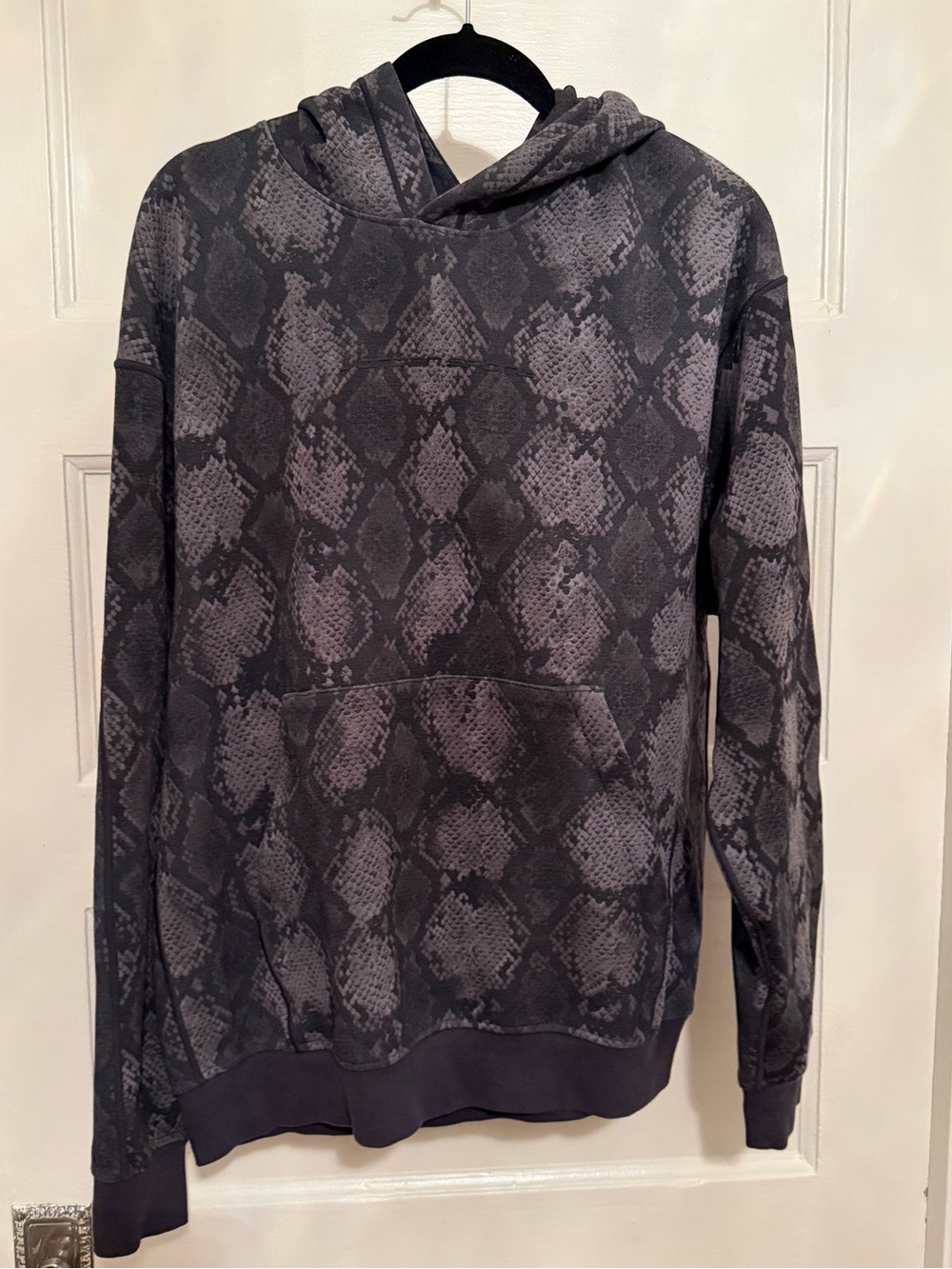 Jordan Men's Black & Gray Snake-Print Hoodie